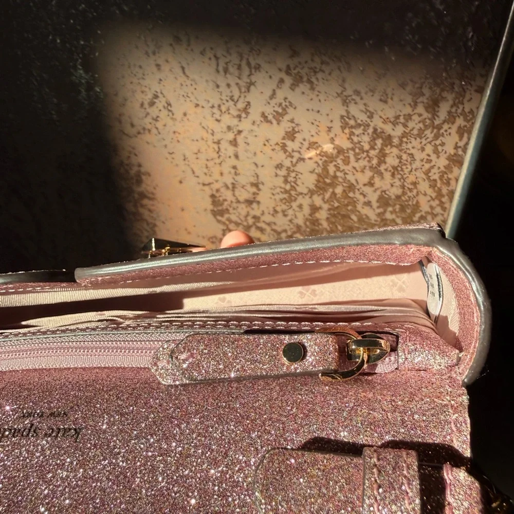 Kate Spade Pink Glitter Shimmer Nicola Twistlock Crossbody Bag